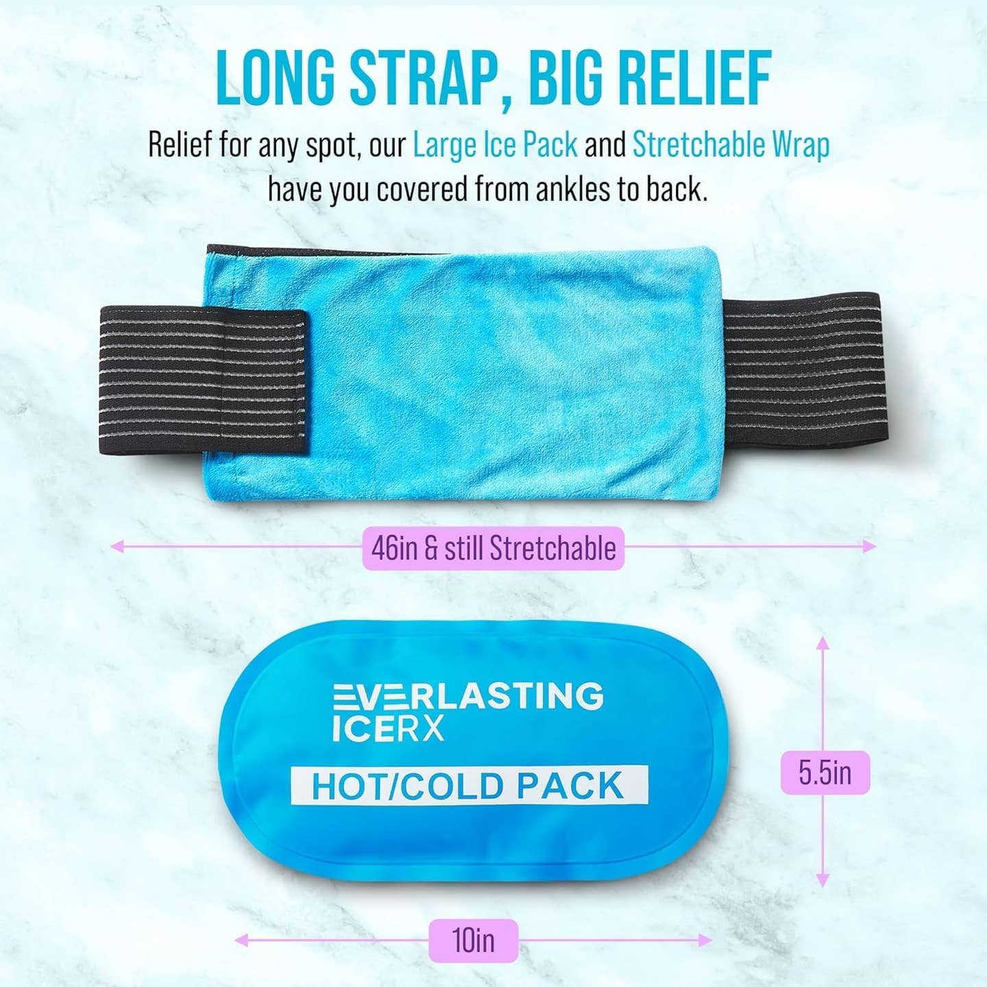 Ice Pack, Reusable Hot and Cold Gel Ice Pack Wrap (2 Pack) - Hot and C